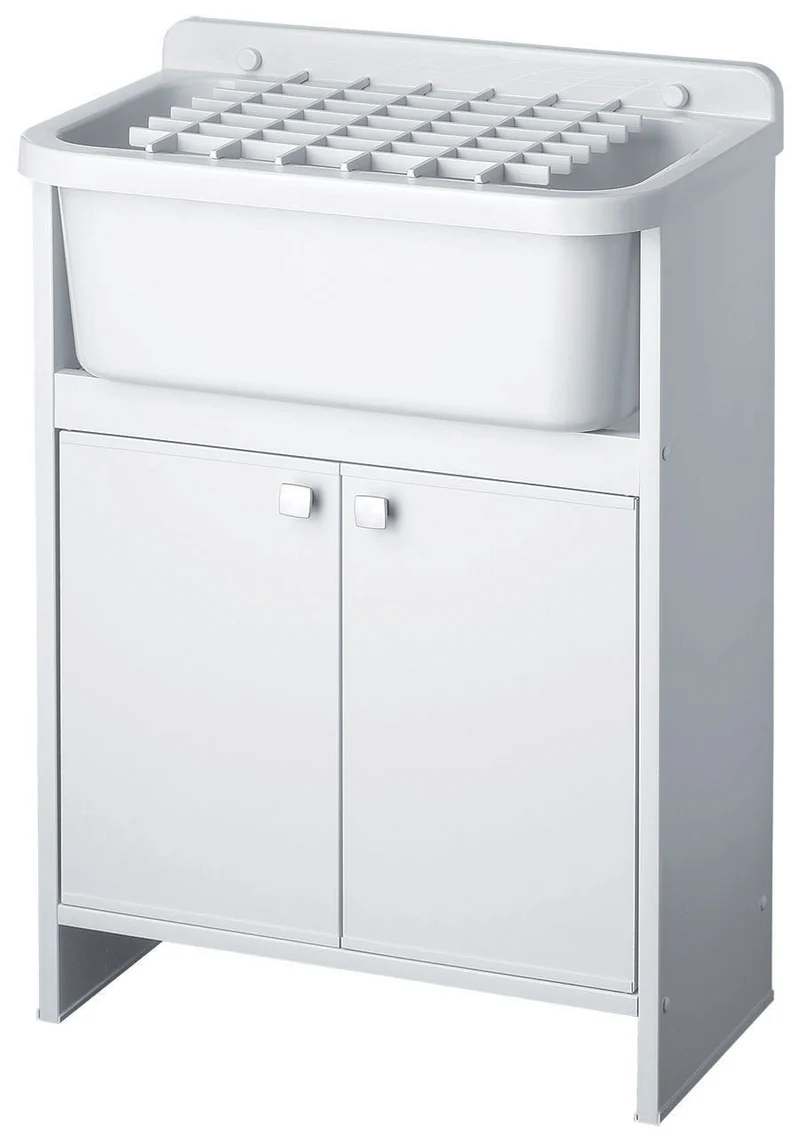 Mobile Lavatoio in PVC 55x34x80 cm 2 Ante Forlani Pancrazio Bianco