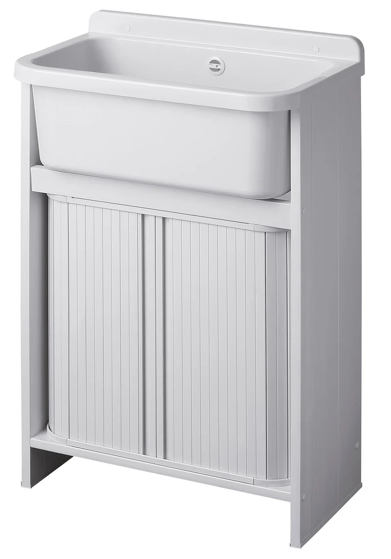 Mobile Lavatoio in PVC 55x34x85 cm 2 Ante Forlani Orazio Bianco