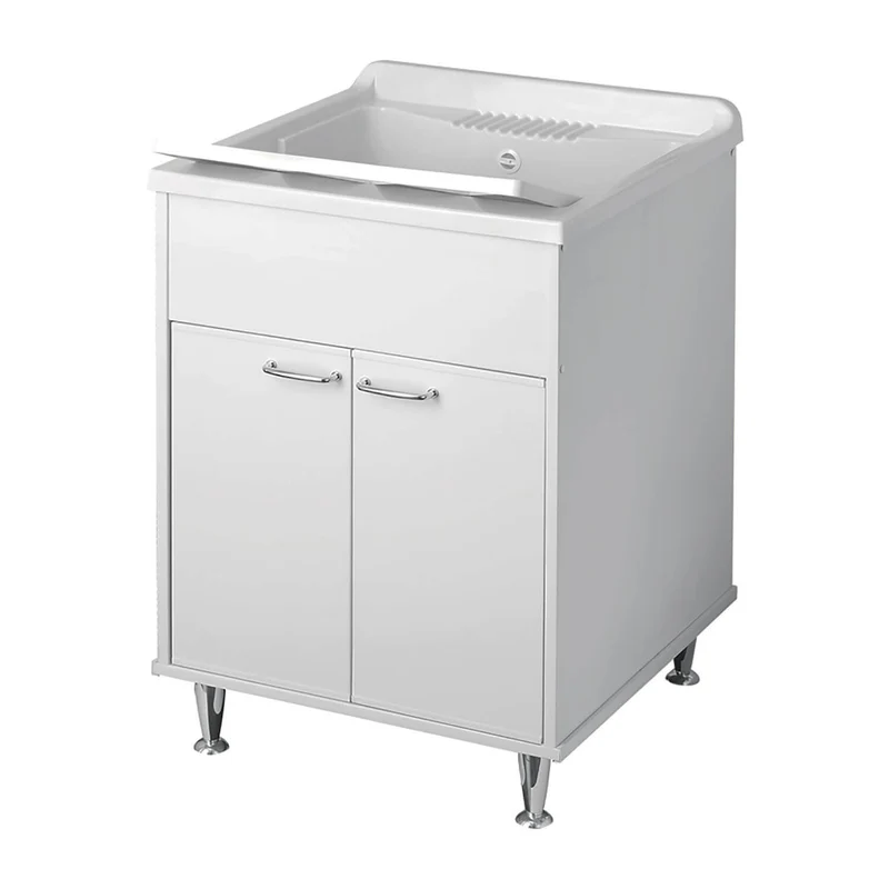 Mobile Lavatoio in PVC 60x50x85cm 2 Ante Forlani Neat Bianco