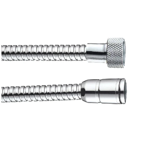 Flessibile doccia in ottone doppia aggraffatura cono per stop sicurez cm 125 cromo