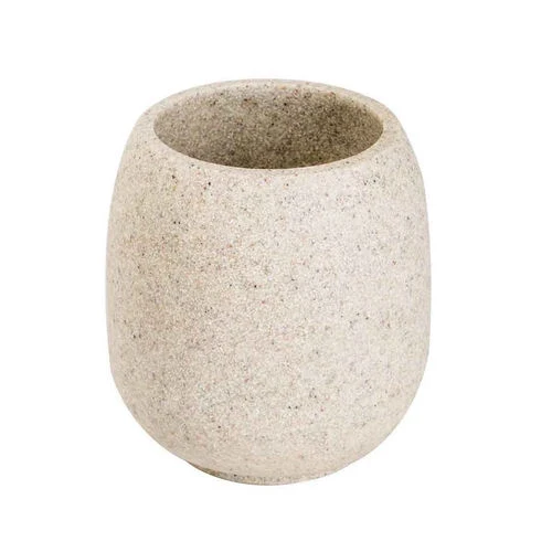 Porta spazzolini afra sabbia d.10 x h. 11 5 cm