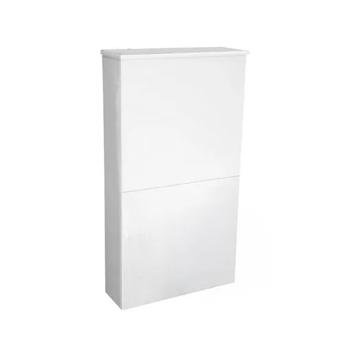 Parete attrezzata in mdf con cassetta di scarico in abs bianco