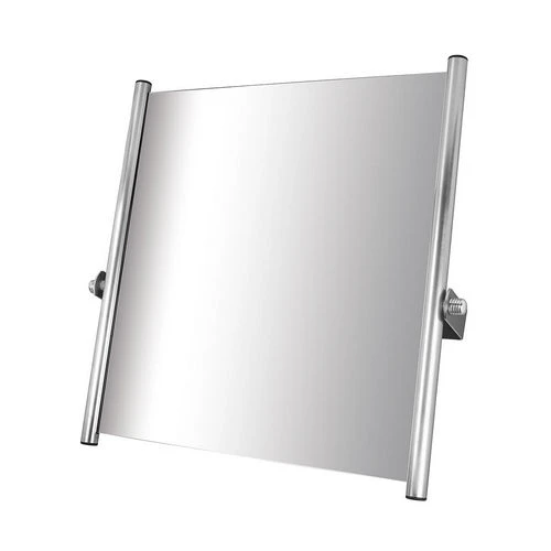 Specchio reclinabile con vetro di sicurezza cm. 60 x 65 acciaio inox