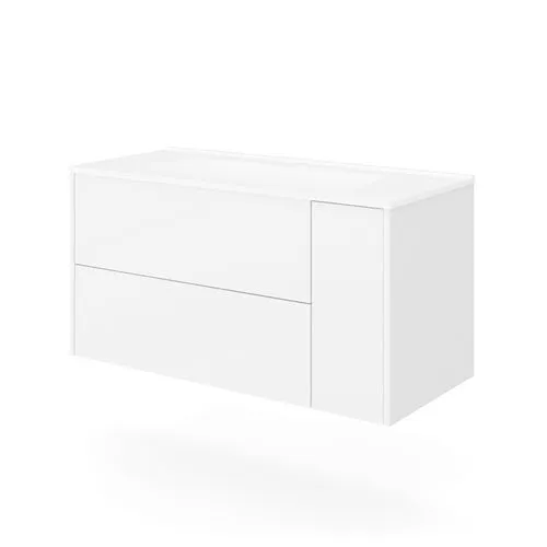Base sospesa mobile bagno con lavabo mod. trio cm 101x46 rovere oro