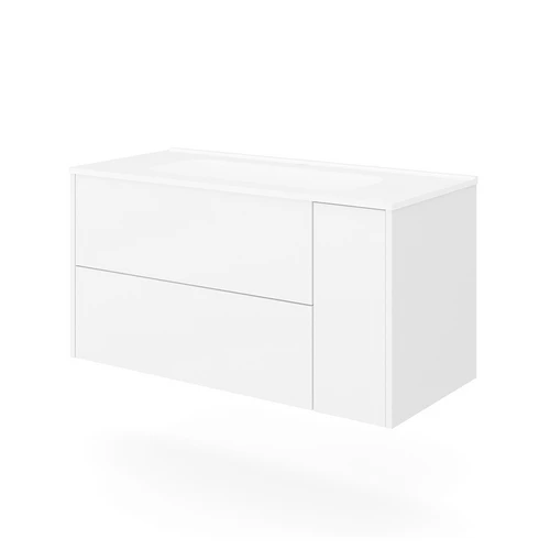 Base sospesa mobile bagno con lavabo mod. trio cm 81x46 grigio antico