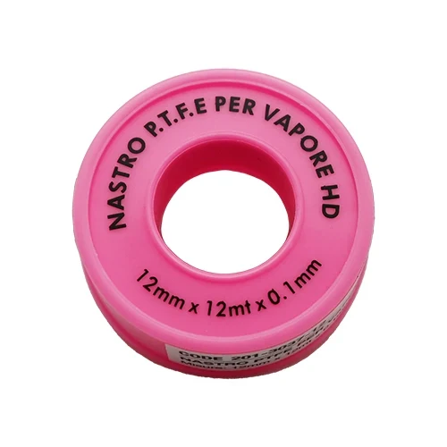 Nastro ptfe teflon per vapore rosa h. 19 mm x 12 m x 0 1 mm