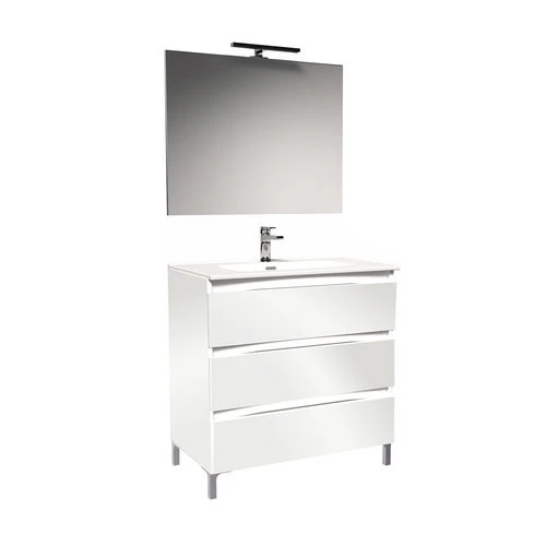 Mobile bagno valencia l. 100 cm bianco lucido