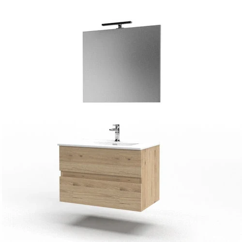 Mobile bagno sospeso mod. stile l. 80 cm quercia bianca