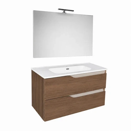 Mobile bagno sospeso mod. praga l. 100 cm bianco lucido bianco lucido
