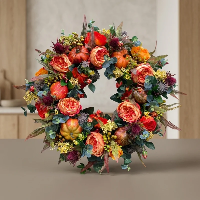 FALLWISP – Pumpkin Wreath for Charming Autumn Entryways