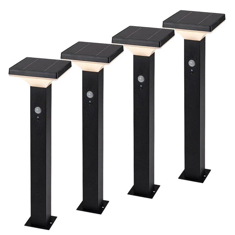 Lampada Rabalux, da esterno, a energia solare, da terra, LED 4 W, IP44, nera, Geleen, 4 pezzi