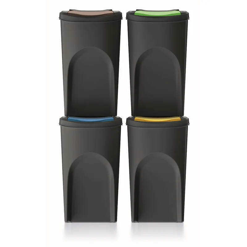 Keden Sortibox 4x35l Set di contenitori per la raccolta differenziata nero