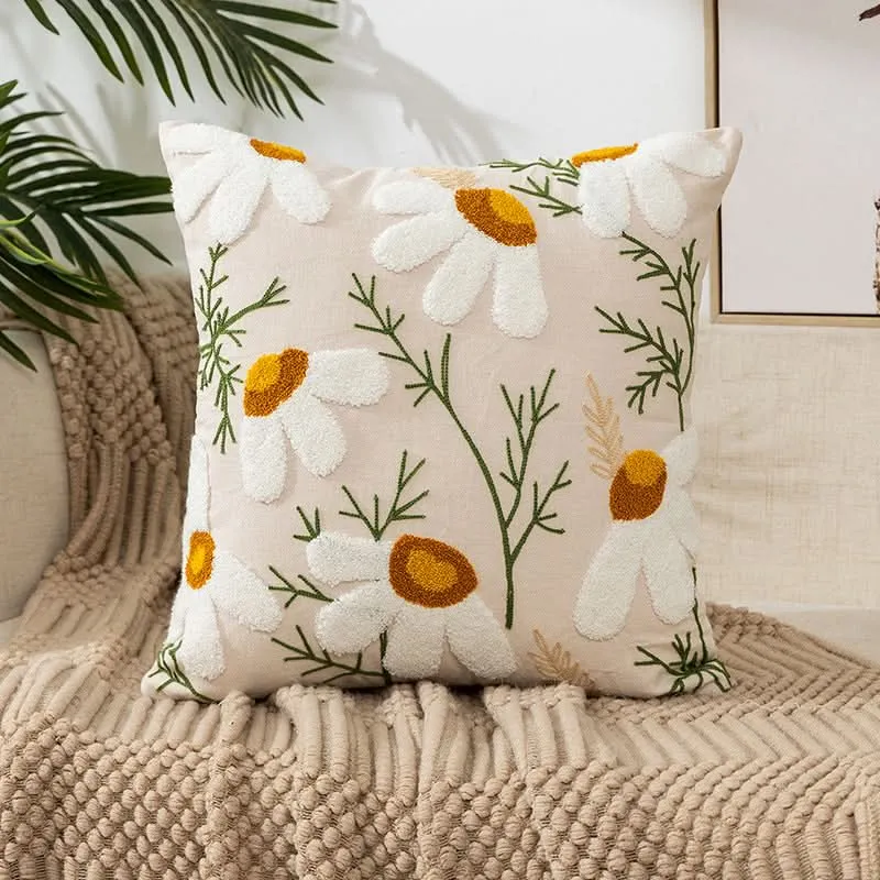 EMBROIDERLIVA – Embroidered Throw Pillow Cover for Cozy Decor