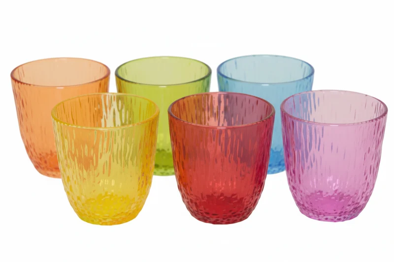 Set 6 Bicchieri Colorati in Vetro FROSTY 300 ml – Resistenti e Decorativi