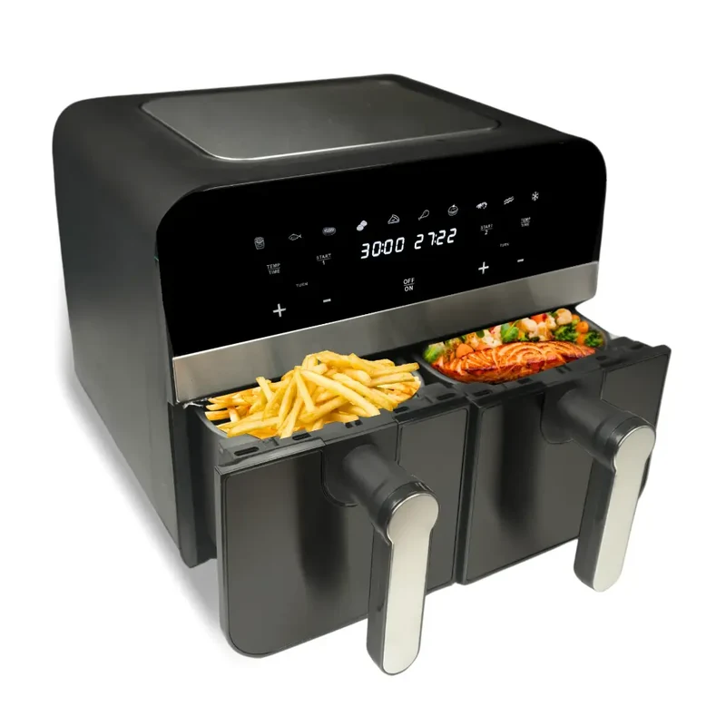 Comfy Nest Friggitrice ad Aria Digitale Doppio Cestello | 2400W 9LT