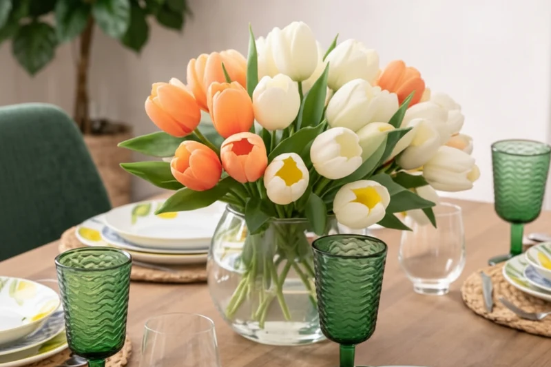 Bouquet Tulipani Artificiali Real Touch 30 cm – 6 Fiori Decorativi Assortiti