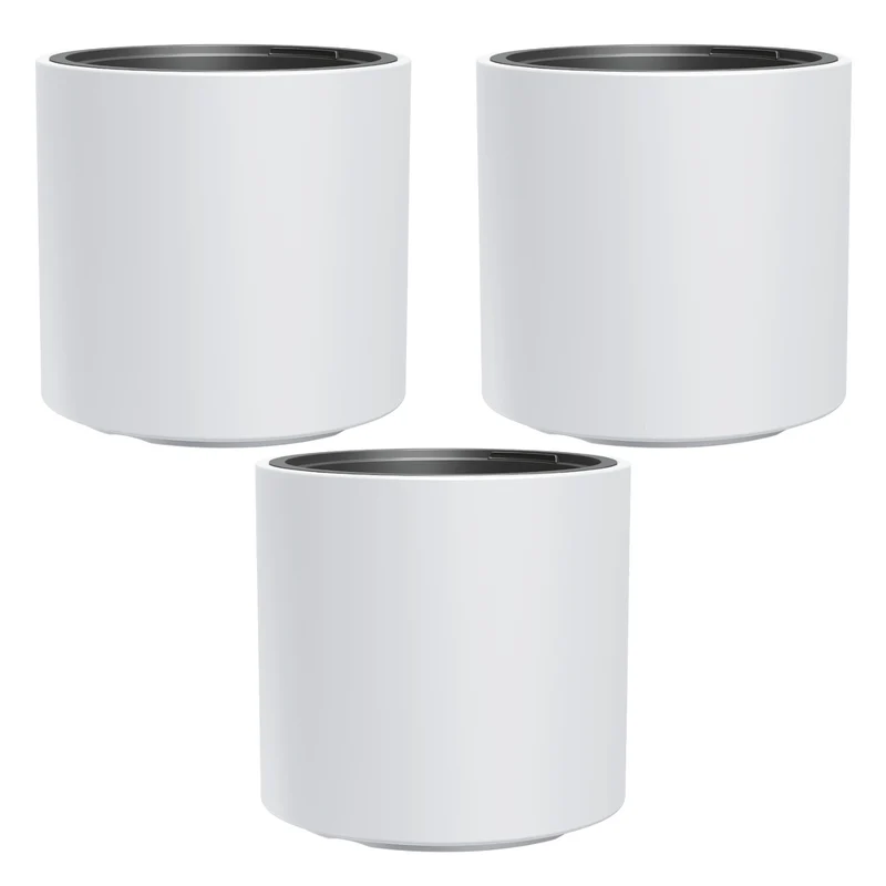 Vaso da fiori antigelo HEOS, bianco, con inserto, capacità 31L, opaco, DBHER470, 3 pezzi