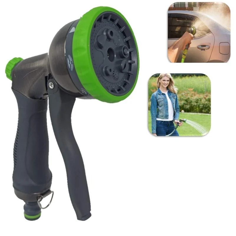 Pistola acqua giardino Doccetta spruzzo in Metallo 8 getti