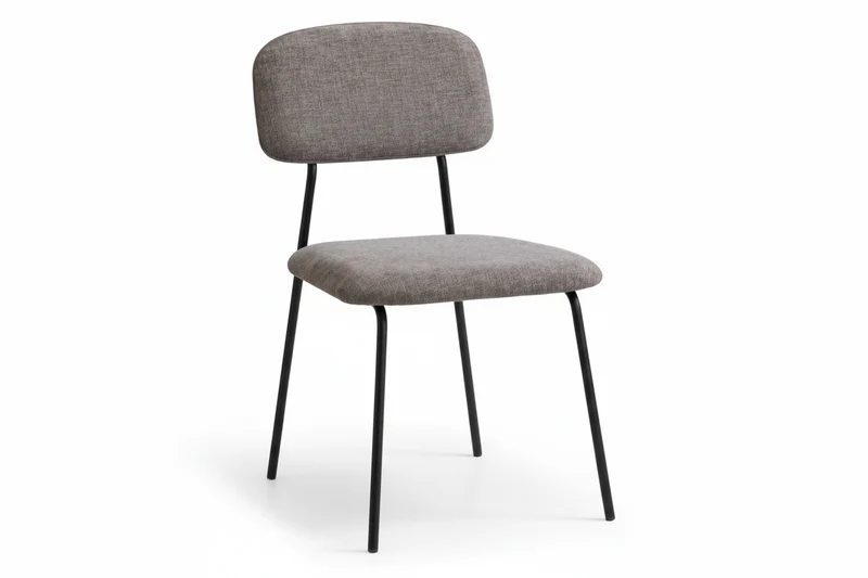 Set 4 Sedie Brenda Imbottite in Tessuto con Gambe in Metallo