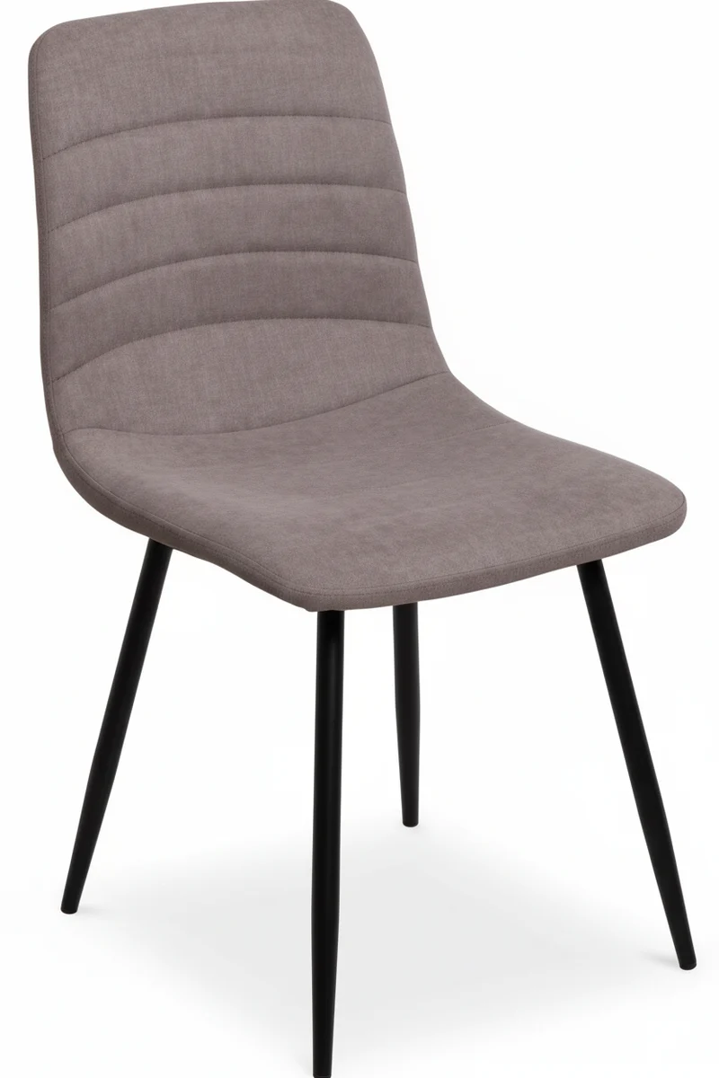 Set 4 Sedie Livia Imbottite in Tessuto con Gambe in Metallo