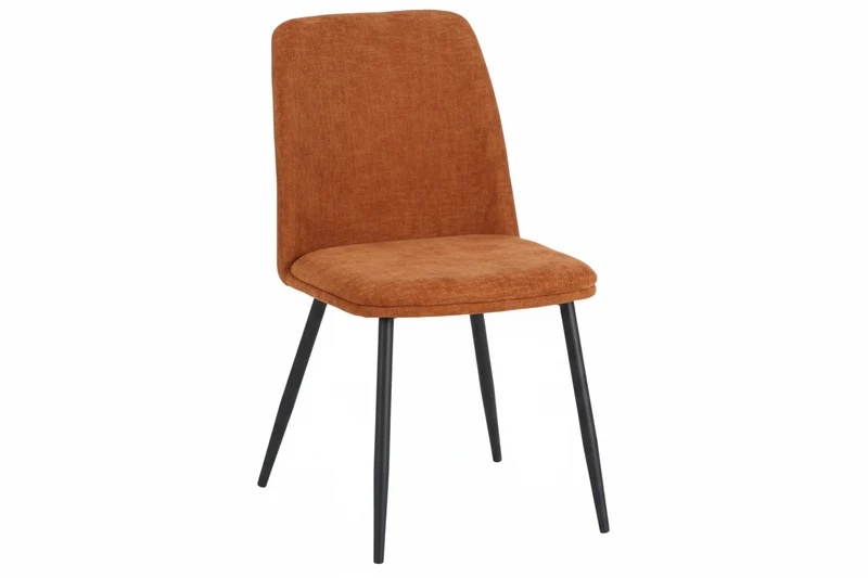 Set 4 Sedie Tracy Imbottite in Tessuto con Gambe in Metallo