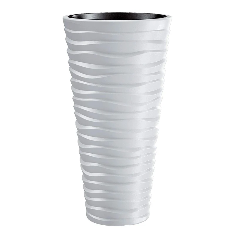 Vaso da fiori con inserto rimovibile Sand Slim DPSA400 bianco