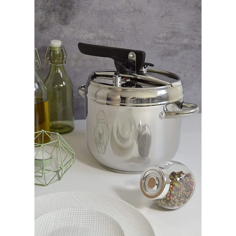 Pintinox Pentola a Pressione Serie First in Acciaio Inox Adatta all'Induzione Con 4 Sistemi di Sicurezza 5 Litri