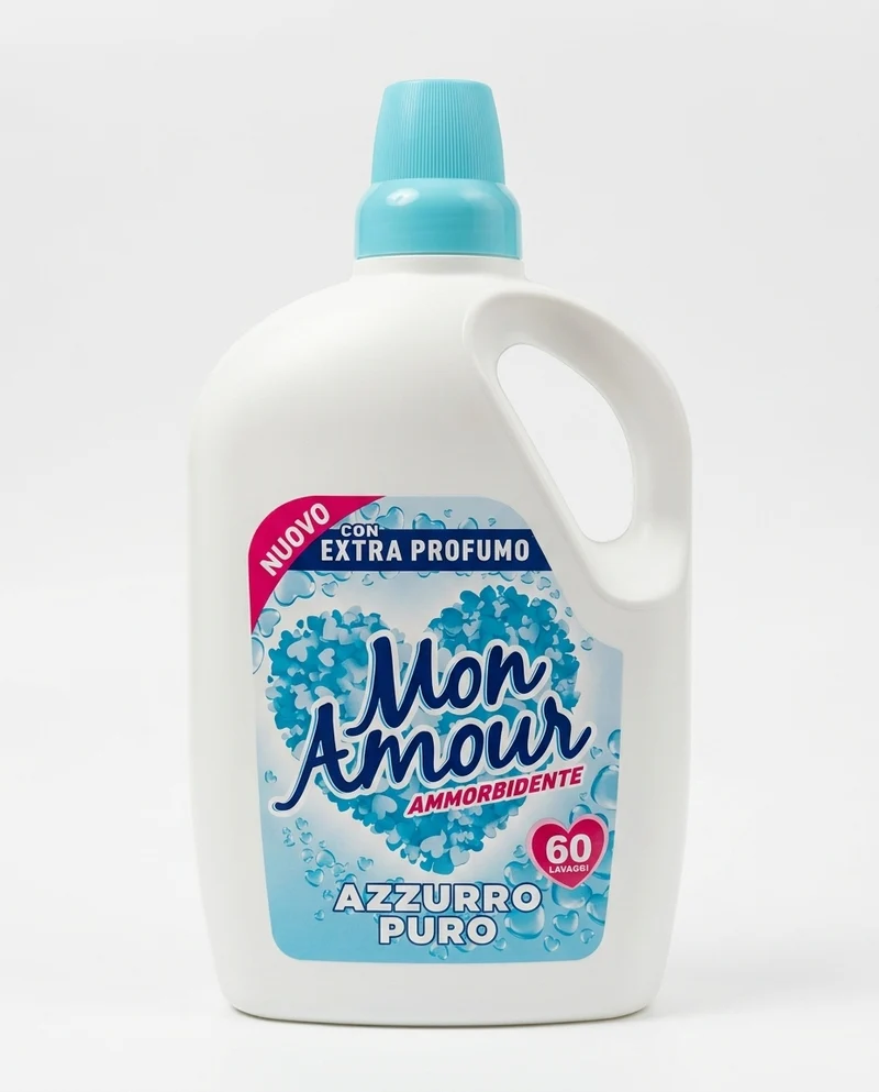 Mon Amour Ammorbidente Azzurro Puro 3 L (60 Lavaggi) – Extra Profumo Fragranza Lunga Durata