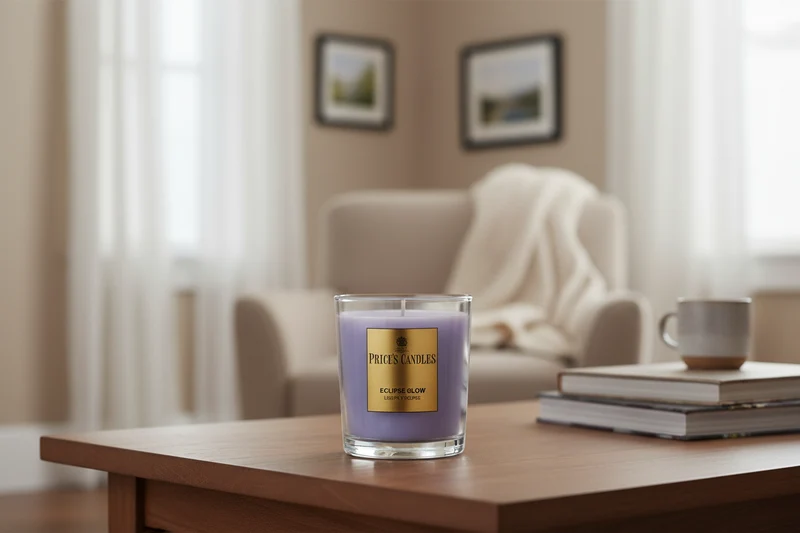 Price’s Candles Eclipse Glow – Candela Profumata Legnosa in Bicchiere 170 g