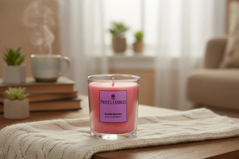 Price’s Candles Bubbleberry – Candela Profumata Fruttata in Bicchiere 170 g