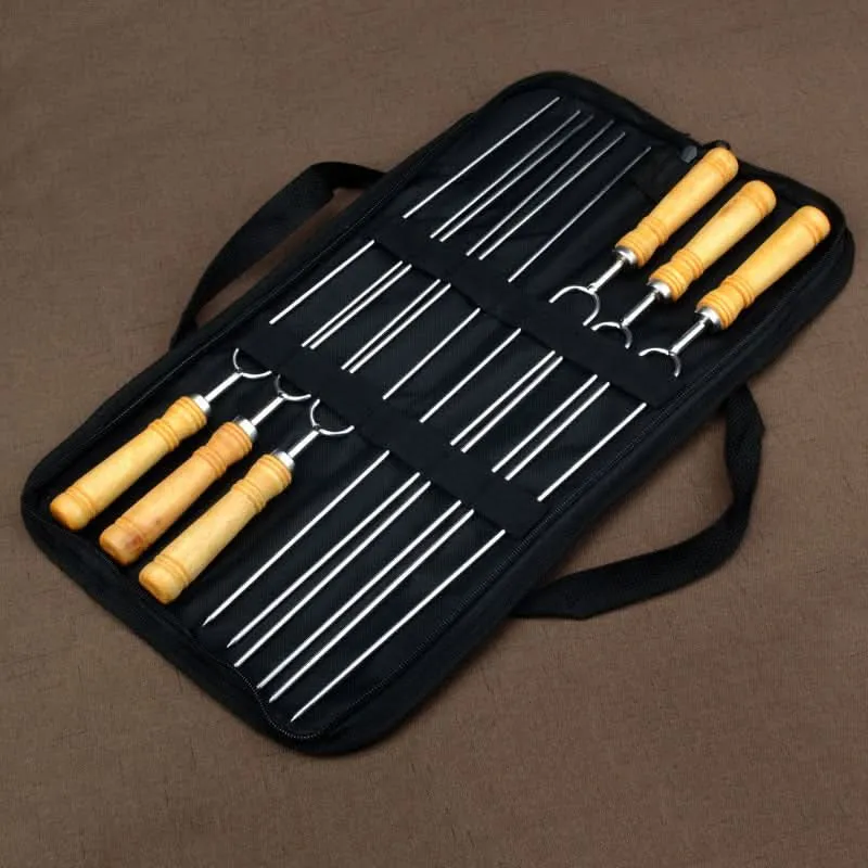 GRILLSKEW – 6PCS Stainless Steel Barbecue Skewers Set