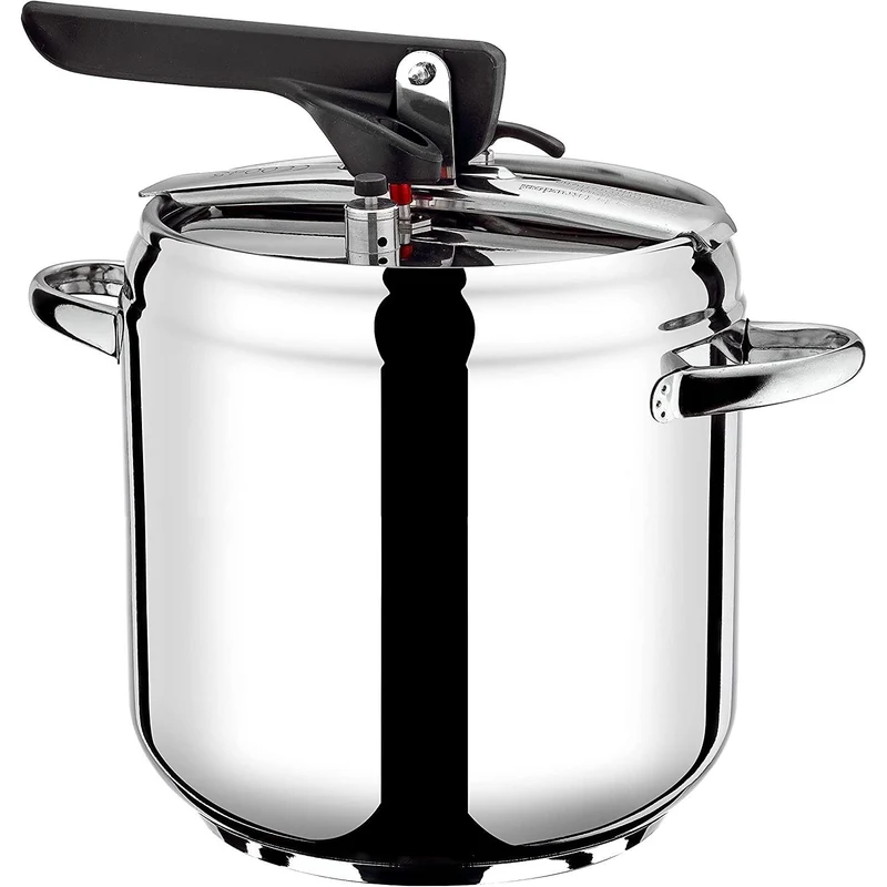 Pintinox Pentola a Pressione Serie First in Acciaio Inox Adatta all'Induzione Con 4 Sistemi di Sicurezza 7 Litri