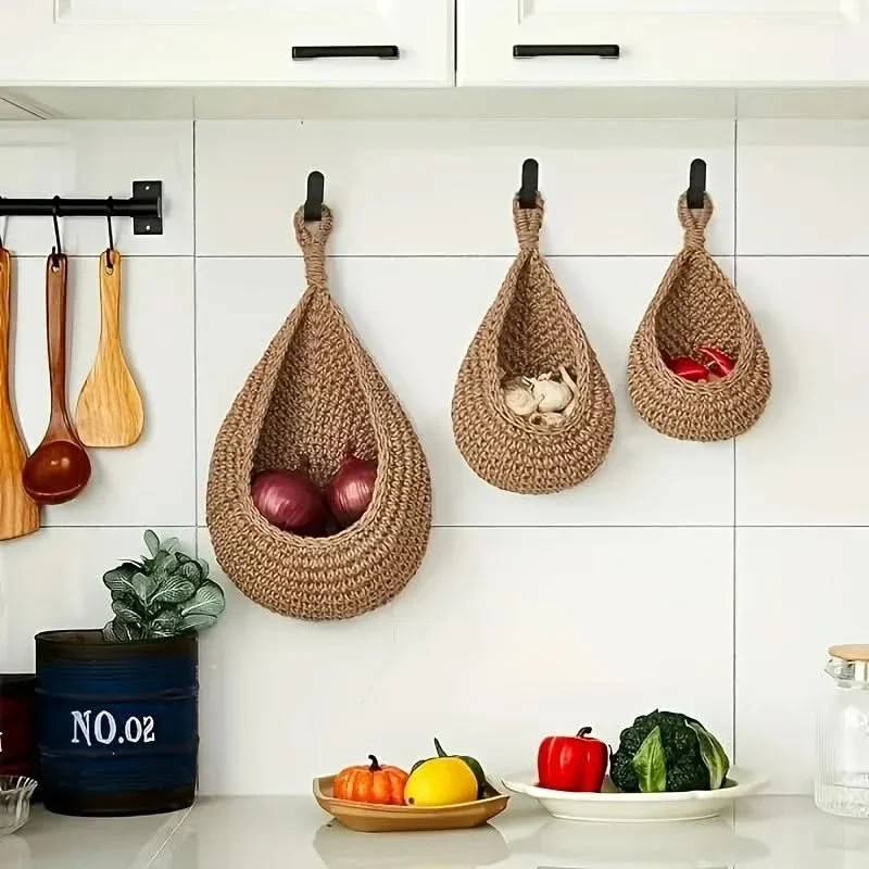 NATURANEST – Handmade Hanging Storage Basket Set
