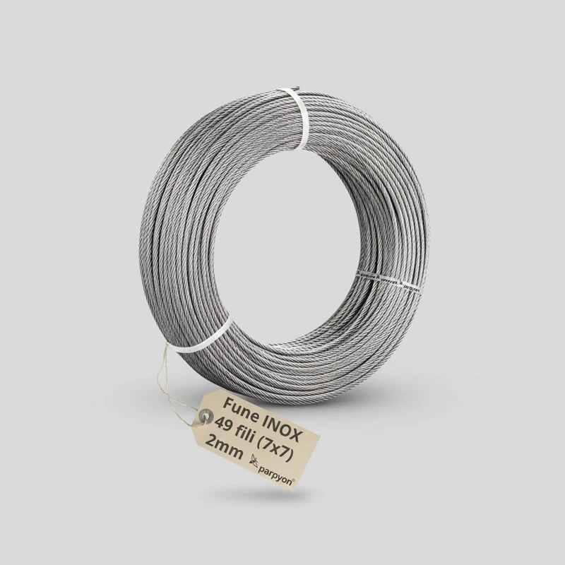 Fune Acciaio INOX AISI 316 per Esterno 49F.- D.2mm