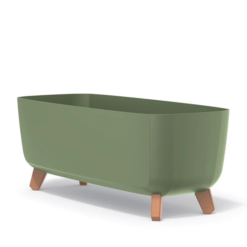 Prosperplast Gracia Case Fioriera DGCL600-5615C con gambe e inserto - colore verde terra