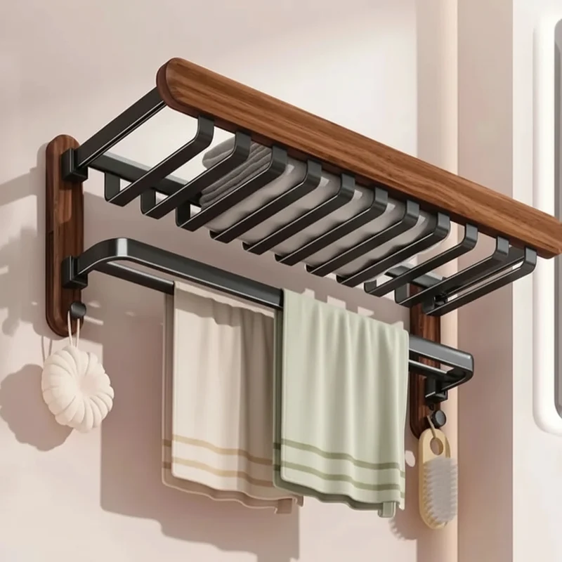 WOODFOLD – Foldable Walnut Towel Rack