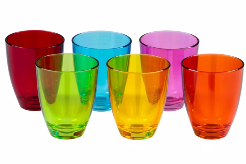 Set 6 Bicchieri Colorati 250ml ANDE Made in Italy – Vetro Multicolore per Tavola Vivace