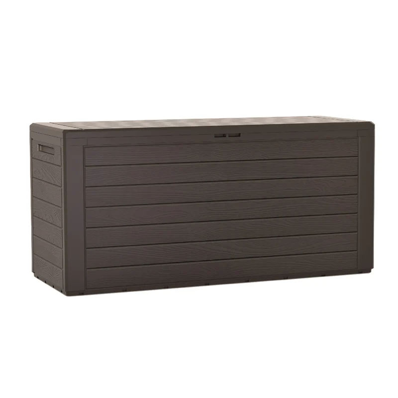 Woodebox box da giardino box cuscino da giardino petto chiudibile a chiave (280 litri, terra d'ombra)