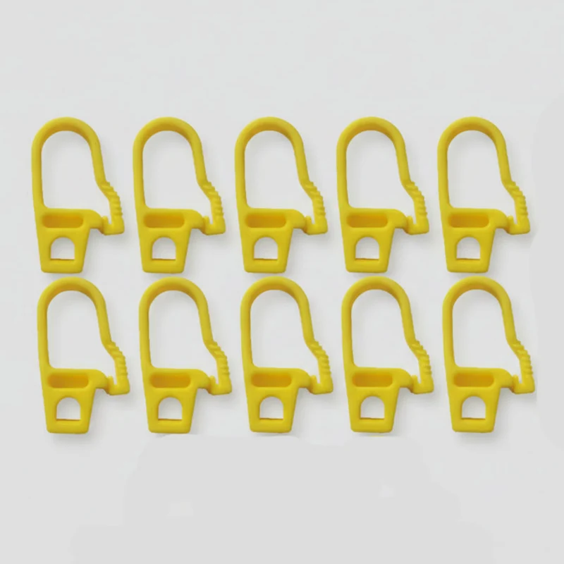 Ganci in plastica per corda elastica 8mm -10pz con chiusura di sicurezza