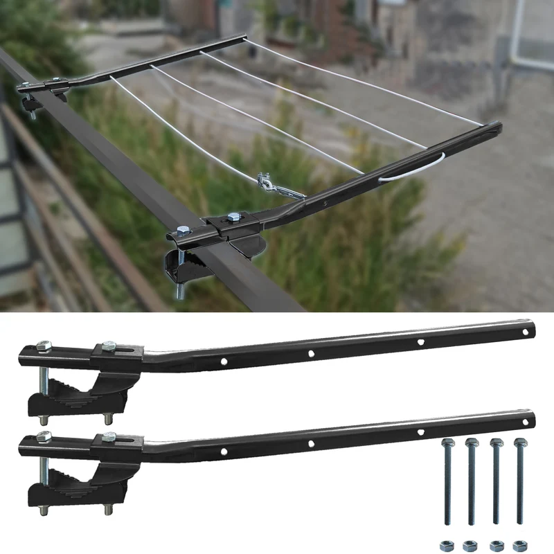 Bracci Stendibiancheria da balcone esterno, Stendibiancheria da ringhiera (Fisso c/piastra)