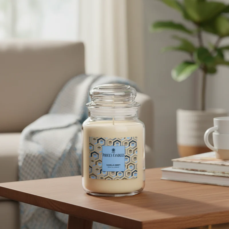 Price’s Candles Vanilla Drift – Candela Profumata in Giara Grande 560 g