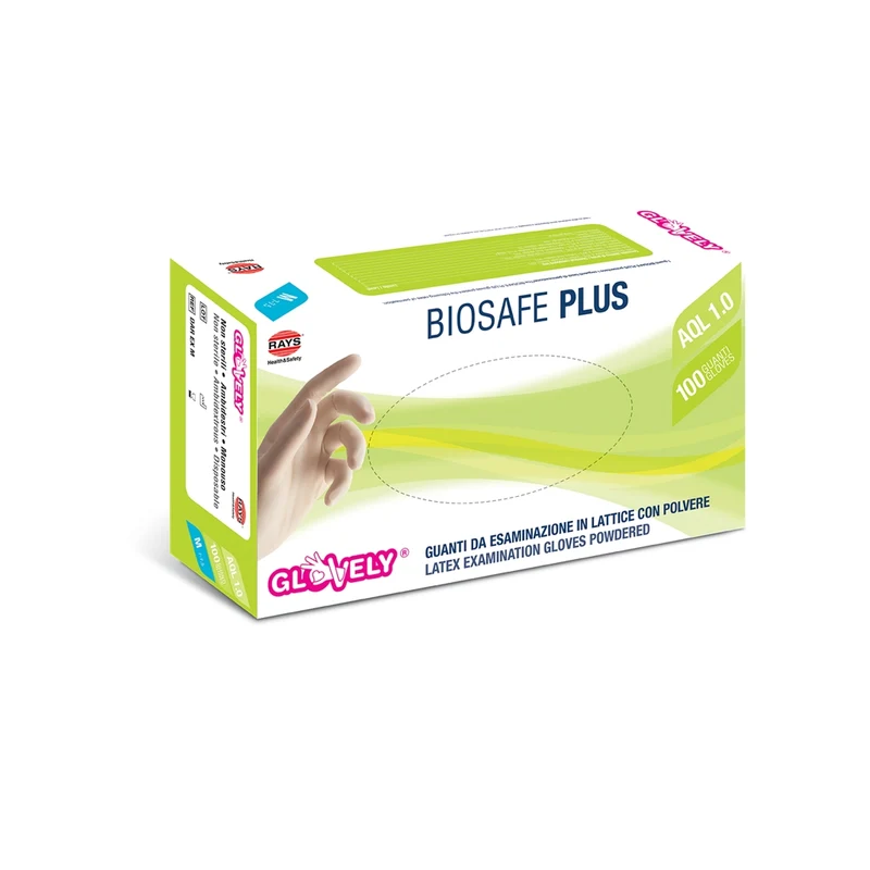 Guanti in lattice biosafe con polvere taglia XL - 100 pz