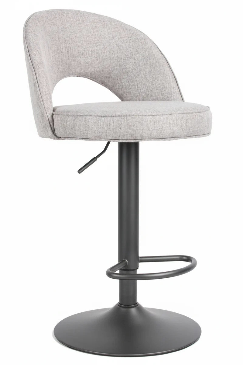 Set 2 Sgabelli da Bar Blake Regolabile in Altezza in Tessuto 49×47 cm
