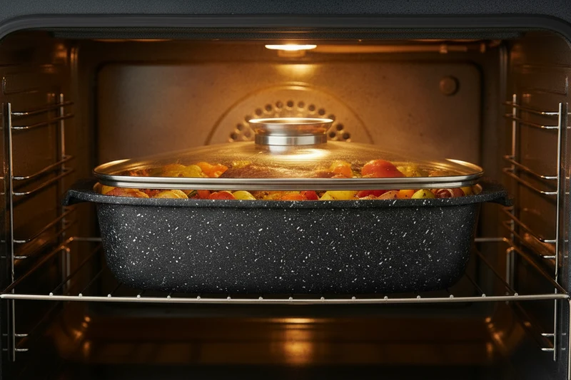 Rostiera in Alluminio Pressofuso 32×20 cm con Coperchio Casa Collection