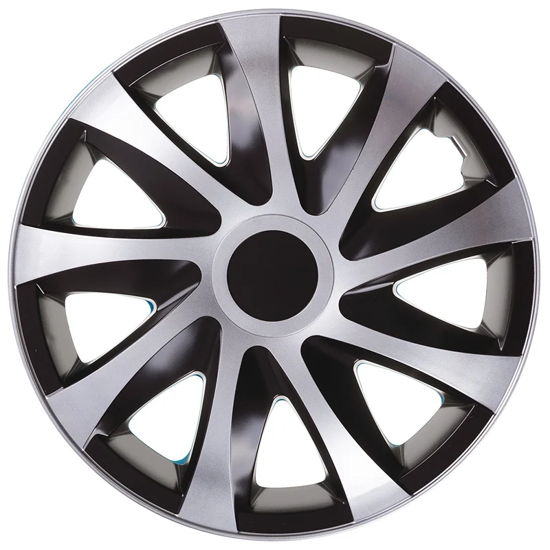 Copricerchi DRACO CS 15" 4 pezzi colore argento nero