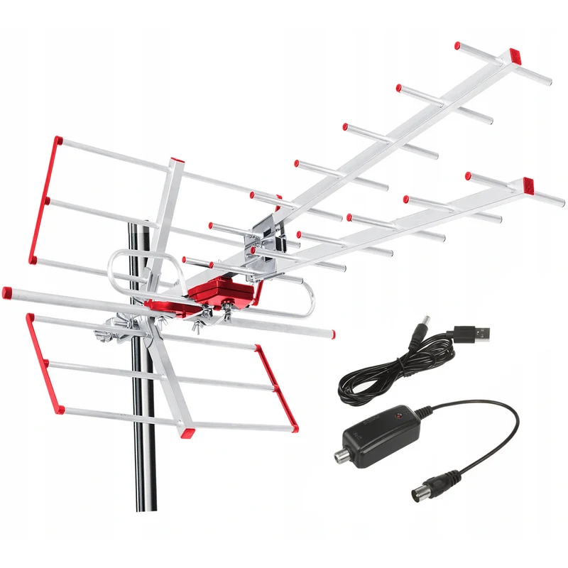 Antenna TV direzionale DVB-T MUX 8 + adattatore usb 5 V