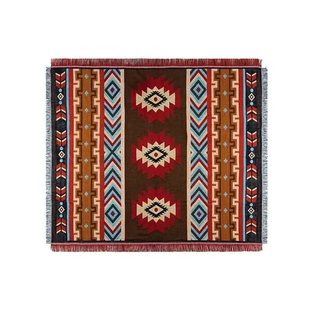 MEXIBREEZE – Bohemian Linen Blanket for Travel & Sofa Use