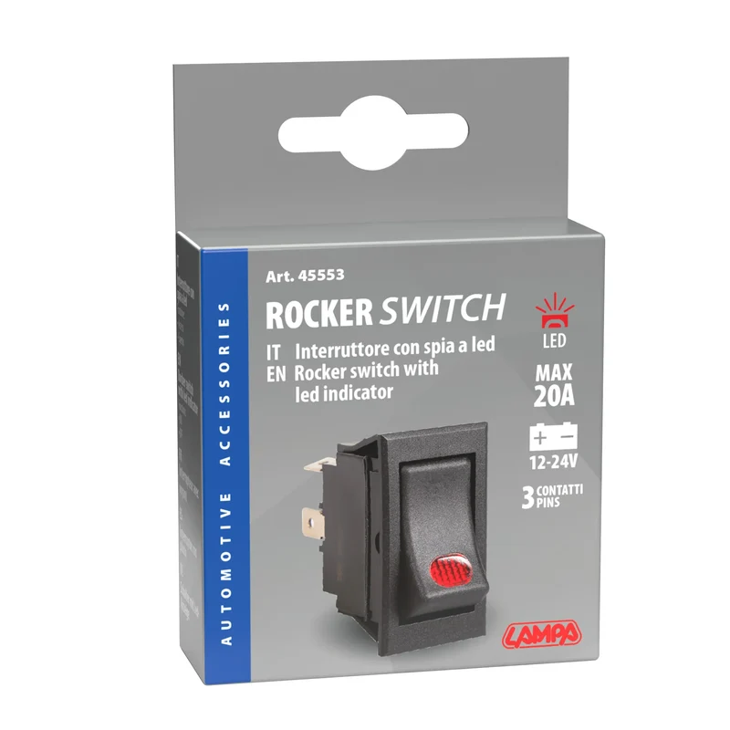 Interruttore con spia a Led - 12/24V - 20A