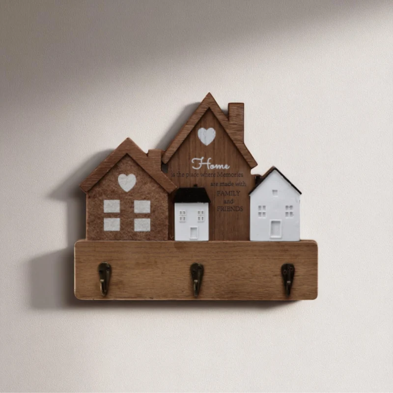 Appendino in MDF con 3 Ganci in Ferro - Assortito 2 Colori