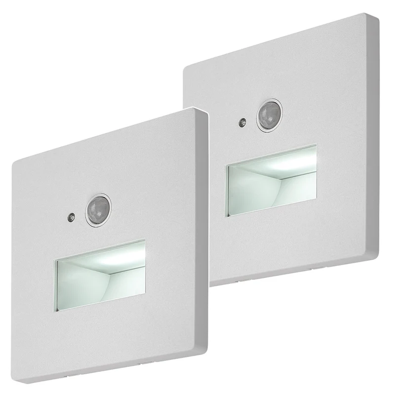 Lampada Lunca LED 1 W IP20 bianca 3000, 4500, 6500 K con sensore di movimento e sensore di luce, 77198, 2 pezzi